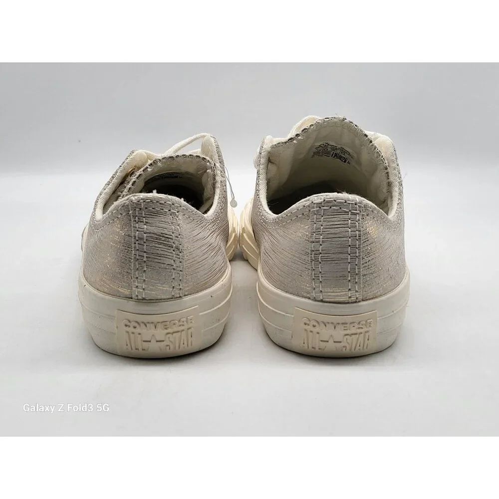 Converse Chuck Taylor All Star Egret Gold Metallic Youth Sneakers 363092C Sz‎ 1